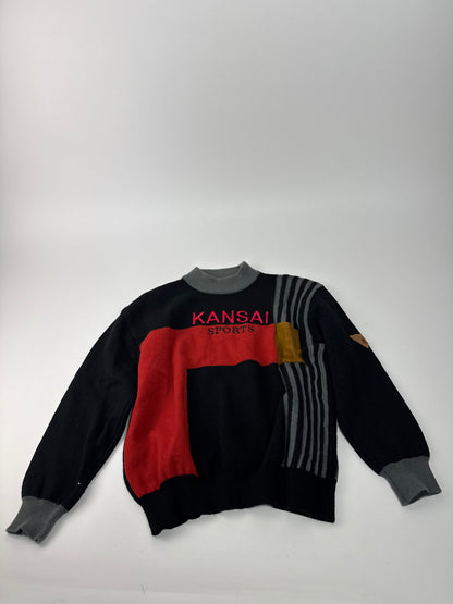 Vintage Kansai Yamamoto Wool Sweater black red M