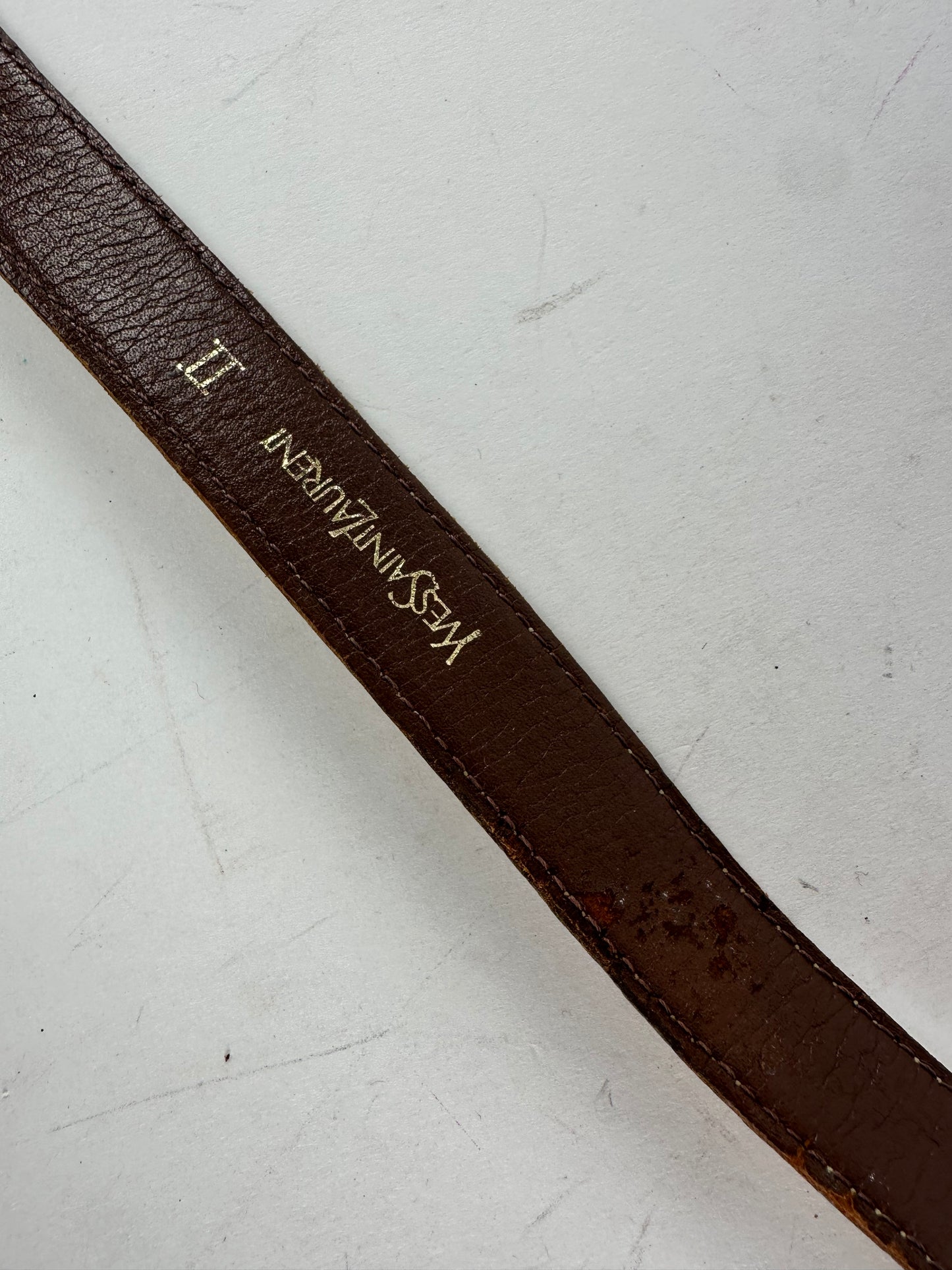 Vintage Yves Saint Laurent Snakeskin Belt Brown