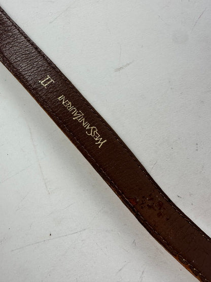Vintage Yves Saint Laurent Snakeskin Belt Brown