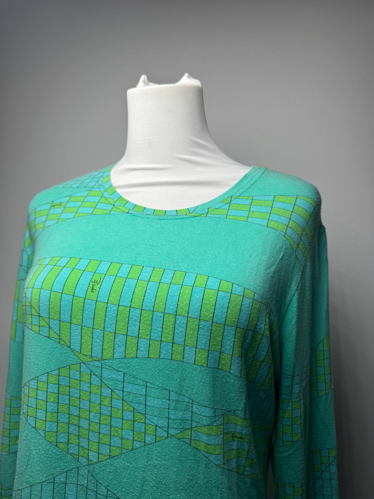 Vintage Emilio Pucci Viskose Sweather Blue Green