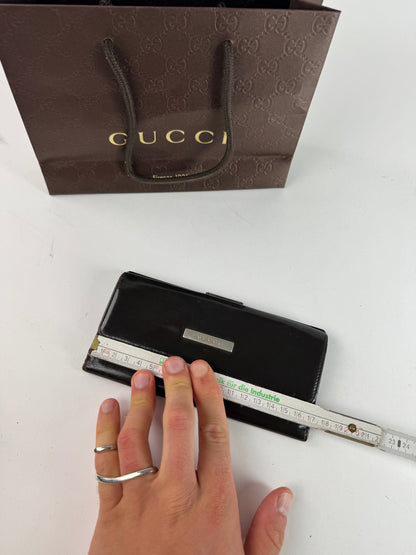 Vintage Gucci Patent Leather Wallet Brown
