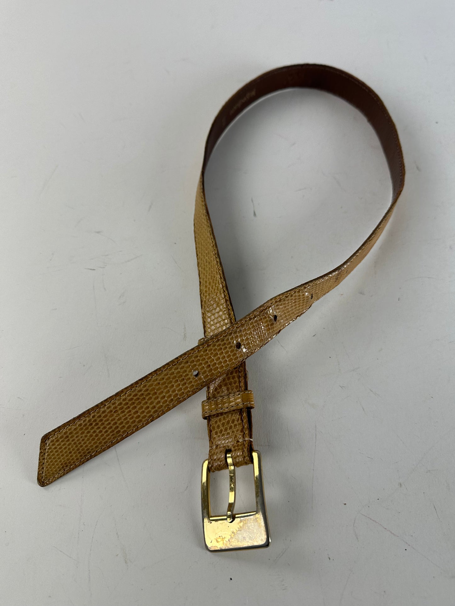 Vintage Yves Saint Laurent Snakeskin Belt Brown