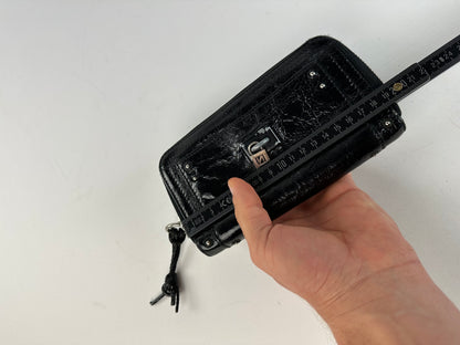 Vintage Chloe Patent Leather Zip-Around Continental Wallet Black
