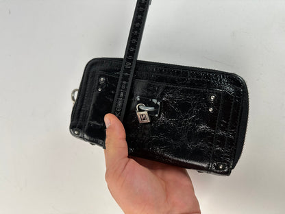 Vintage Chloe Patent Leather Zip-Around Continental Wallet Black