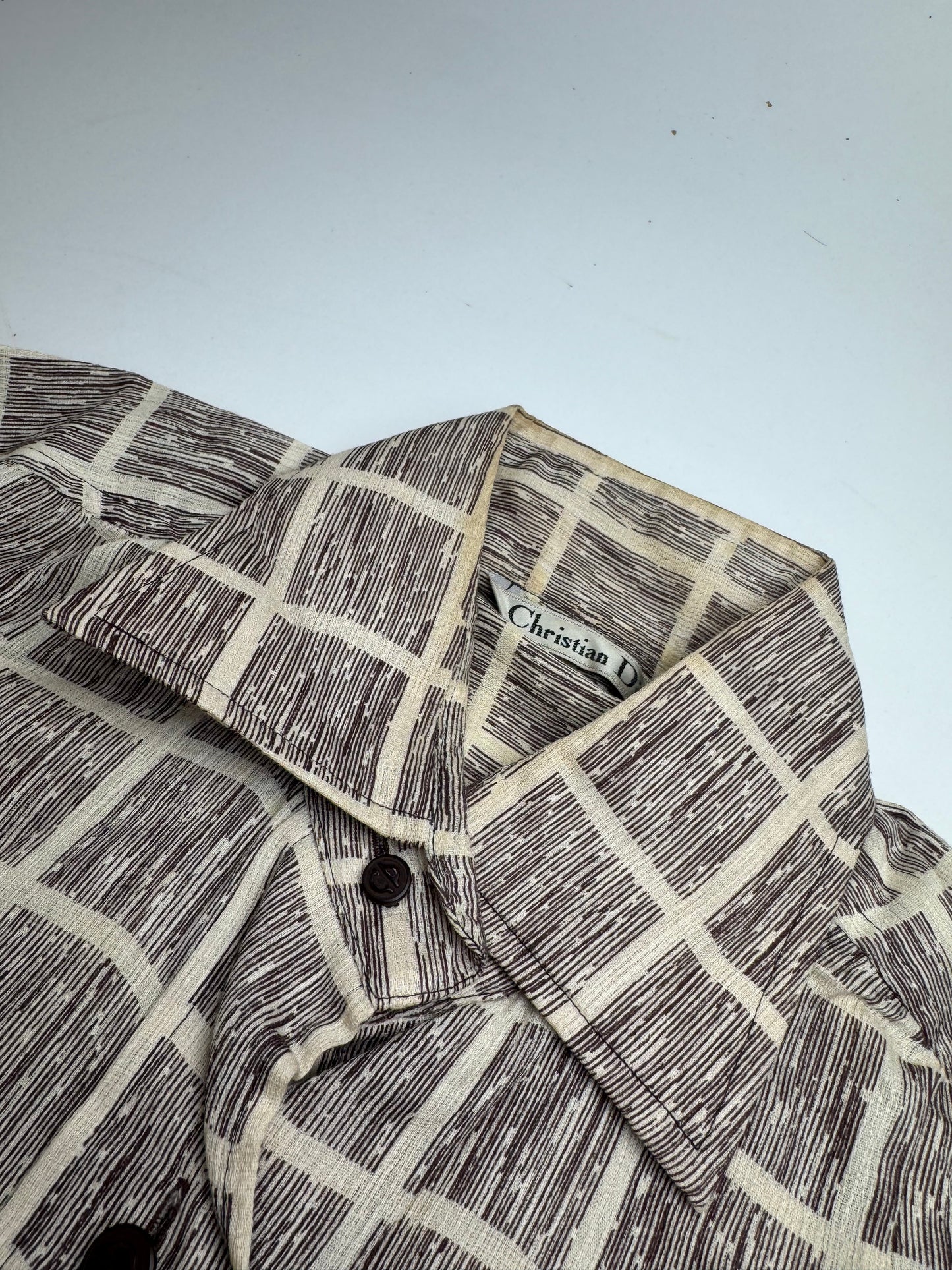 Vintage Dior Checked Shirt Black White M