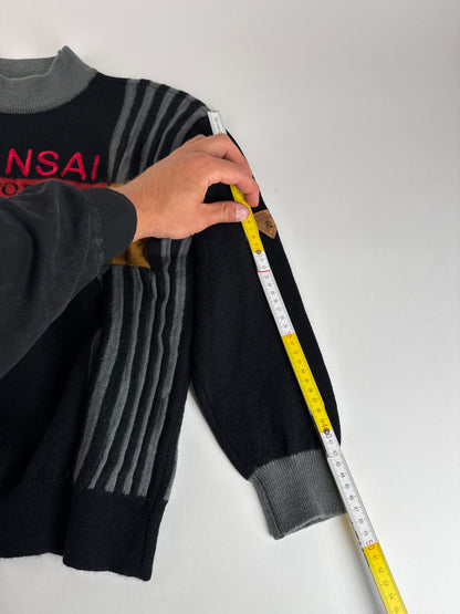 Vintage Kansai Yamamoto Wool Sweater black red M