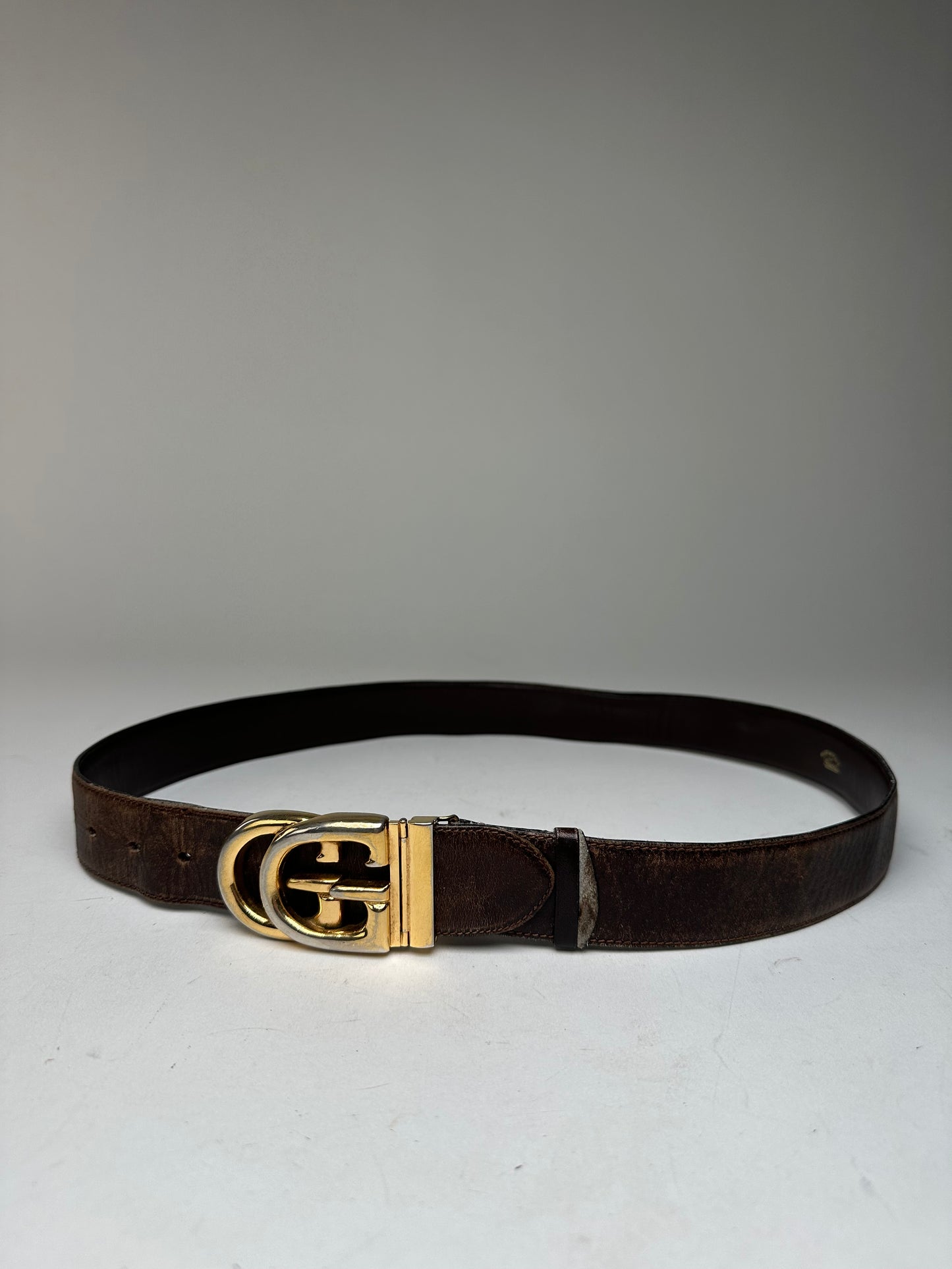 Vintage Gucci GG Leather Belt Brown