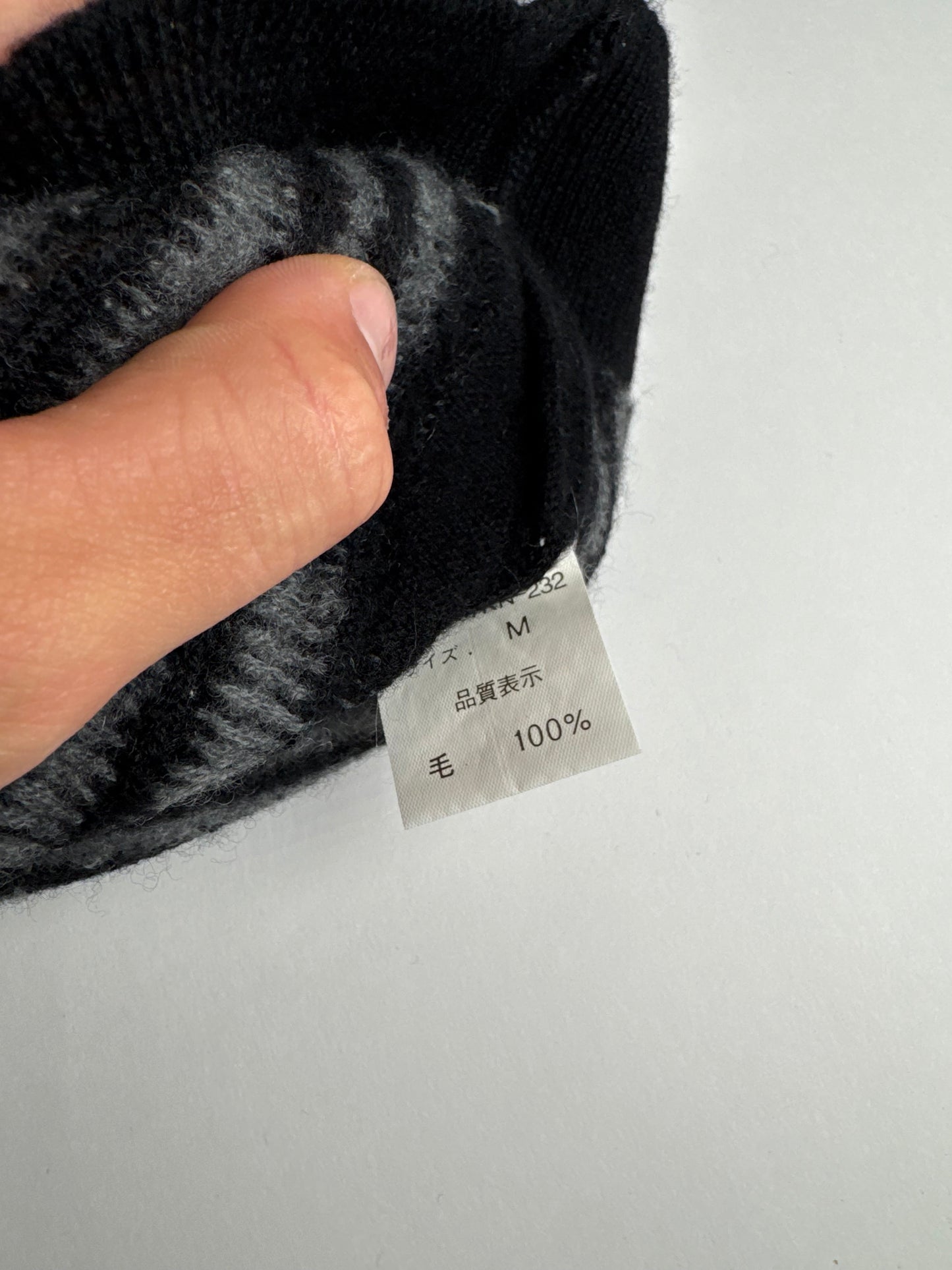 Vintage Kansai Yamamoto Wool Sweater black red M