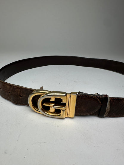 Vintage Gucci GG Leather Belt Brown