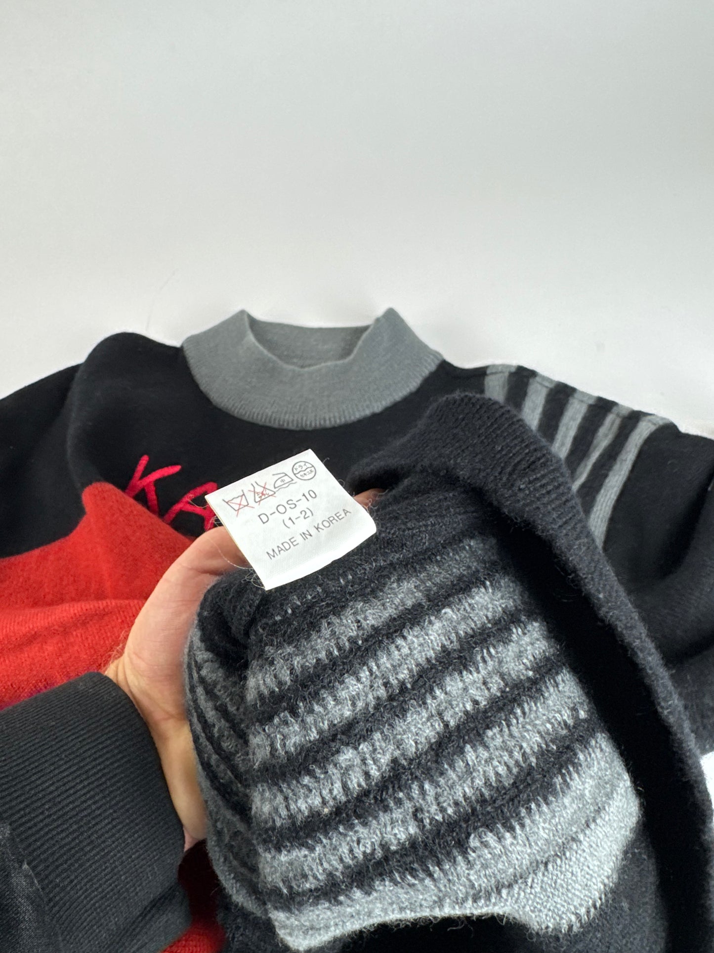 Vintage Kansai Yamamoto Wool Sweater black red M