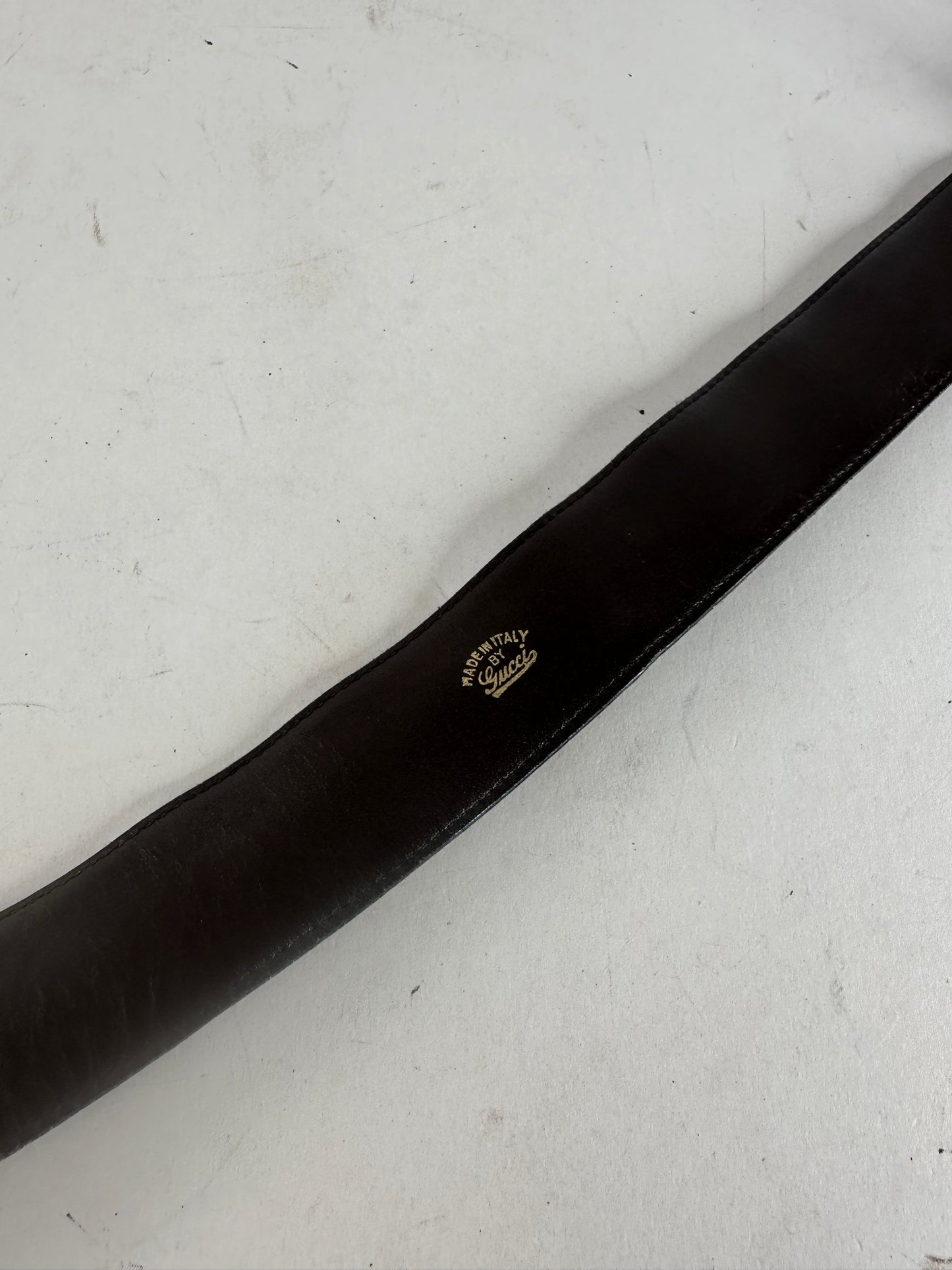 Vintage Gucci GG Leather Belt Brown