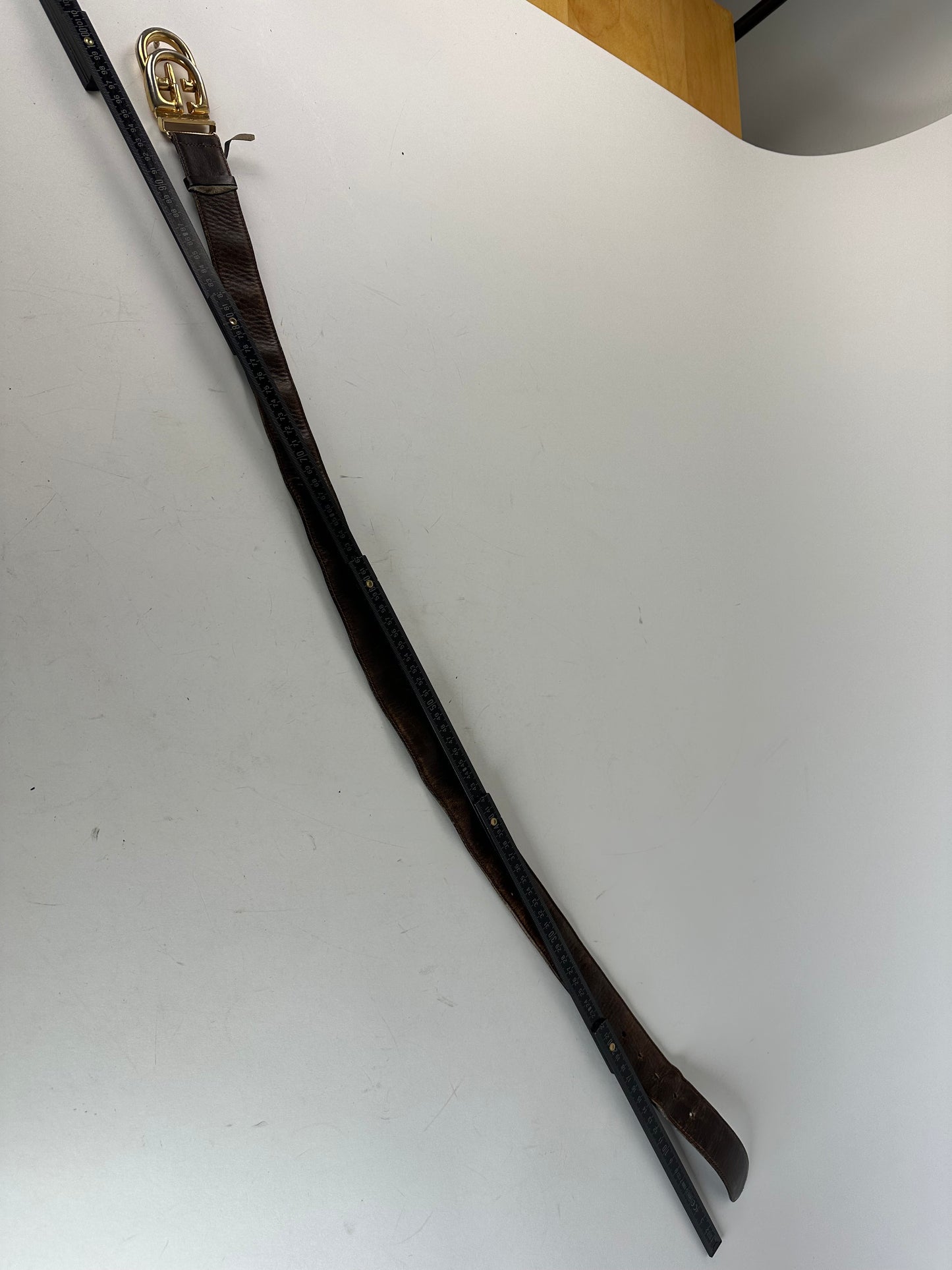 Vintage Gucci GG Leather Belt Brown