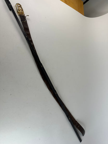 Vintage Gucci GG Leather Belt Brown