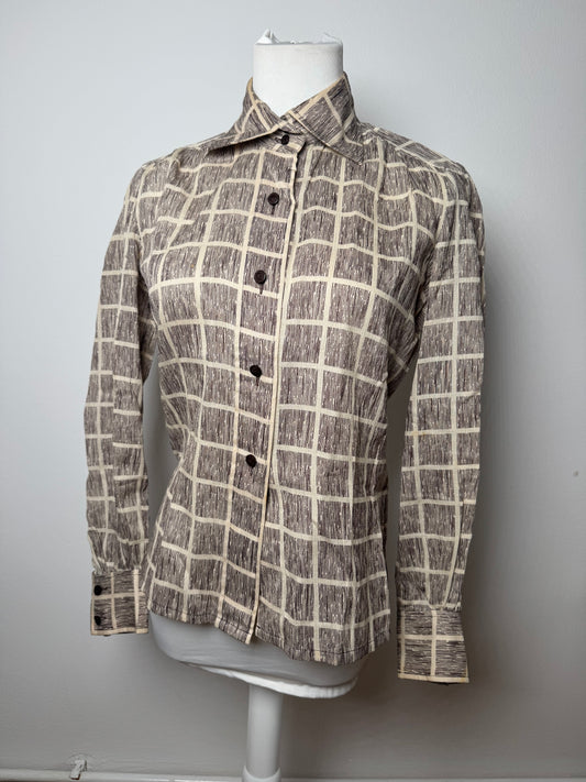Vintage Dior Checked Shirt Black White M