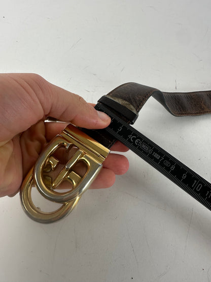 Vintage Gucci GG Leather Belt Brown