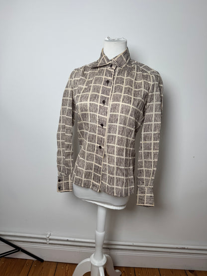 Vintage Dior Checked Shirt Black White M