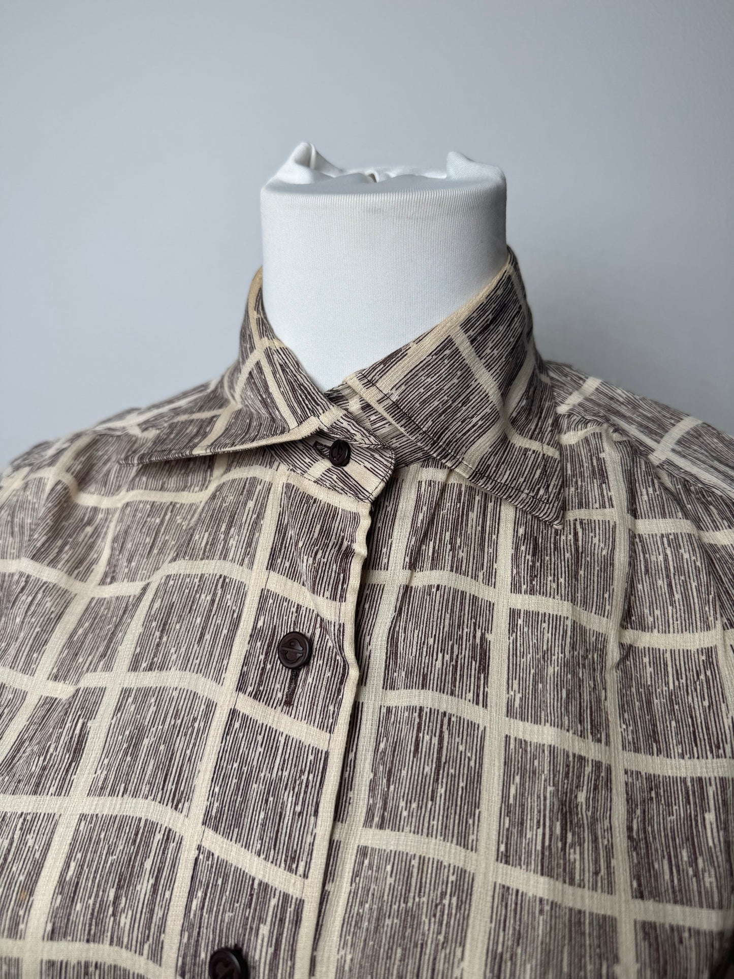 Vintage Dior Checked Shirt Black White M