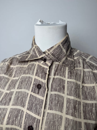 Vintage Dior Checked Shirt Black White M