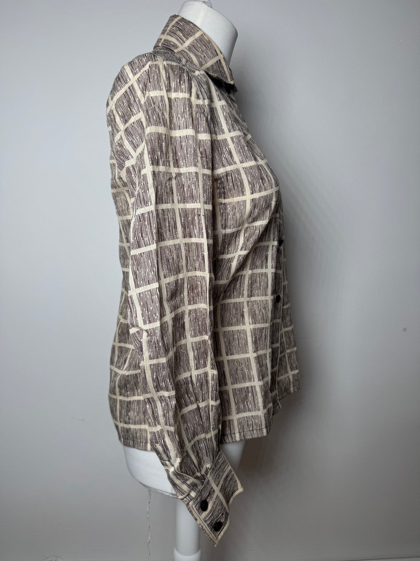 Vintage Dior Checked Shirt Black White M