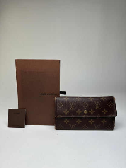 Vintage Louis Vuitton Monogram Canvas Long Wallet Brown