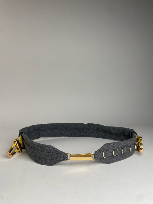 Vintage Fendi Wool Belt Grey