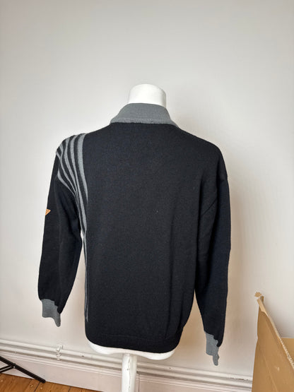 Vintage Kansai Yamamoto Wool Sweater black red M