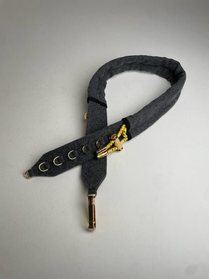 Vintage Fendi Wool Belt Grey