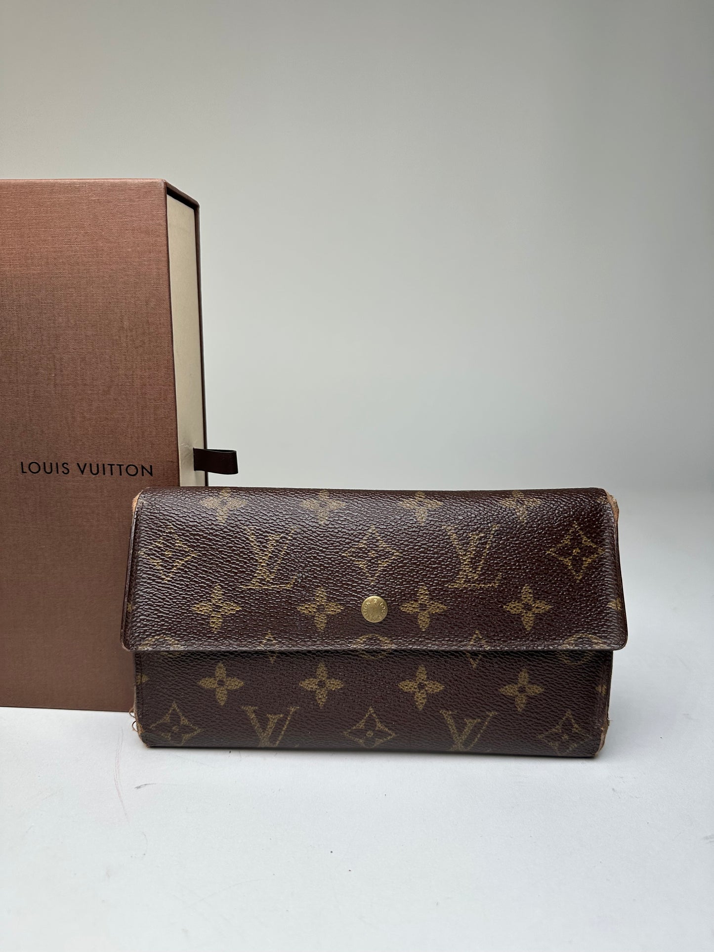 Vintage Louis Vuitton Monogram Canvas Long Wallet Brown