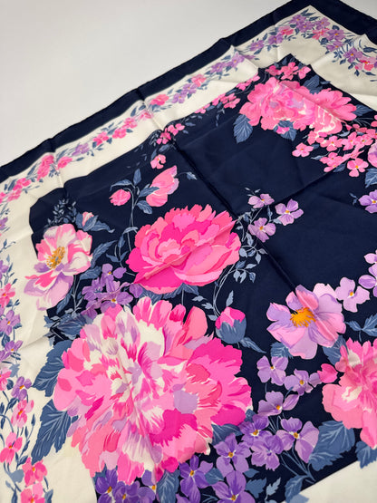 Vintage Dior Silk Scarf PurpleNavy