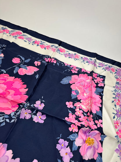 Vintage Dior Silk Scarf PurpleNavy