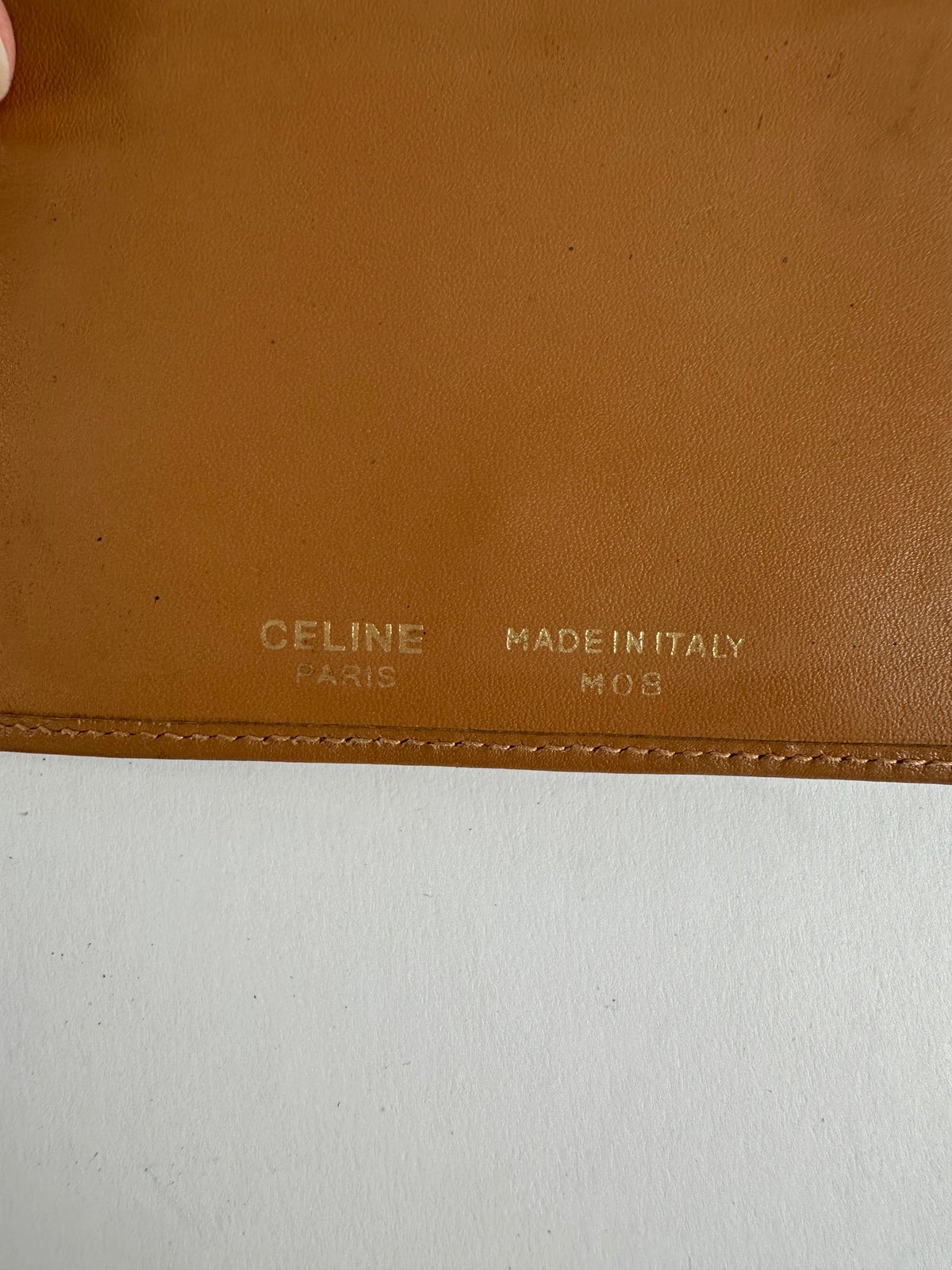 Vintage Celine Macadam Canvas Bifold Wallet Beige Brown