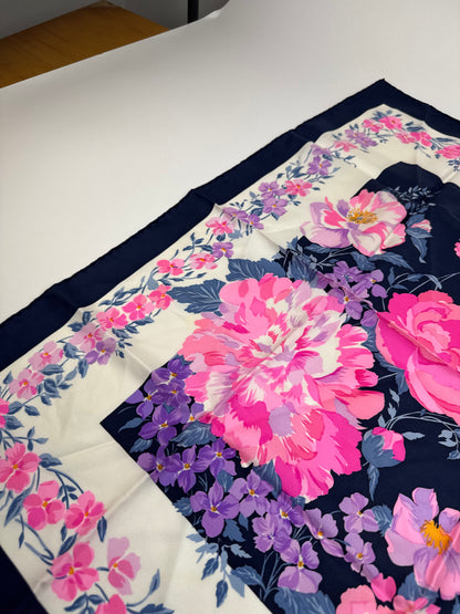 Vintage Dior Silk Scarf PurpleNavy
