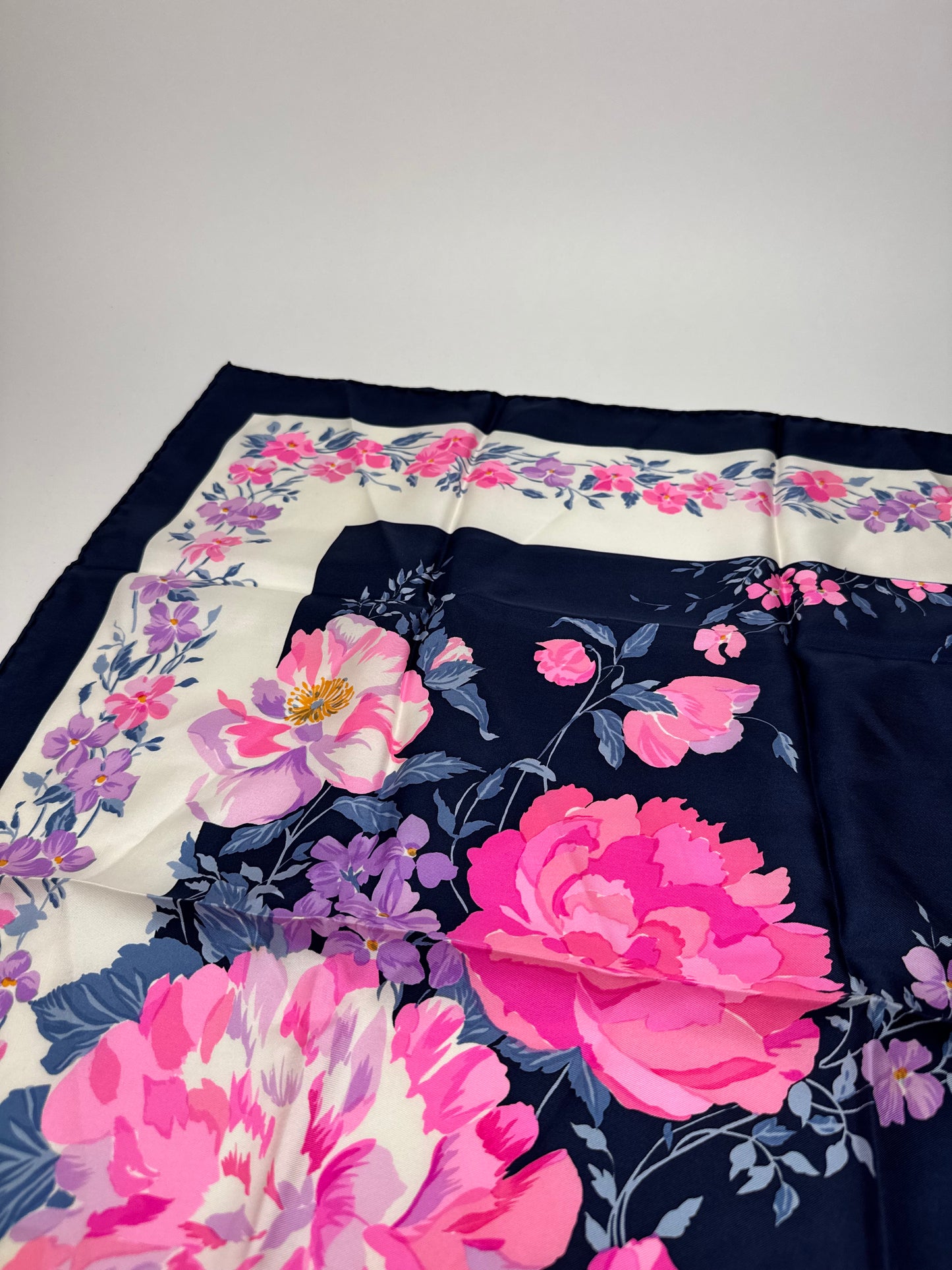 Vintage Dior Silk Scarf PurpleNavy