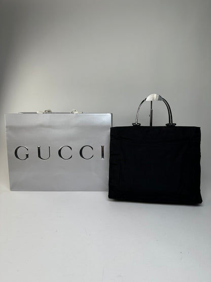 Vintage Gucci Nylon Canvas Tote Bag Black