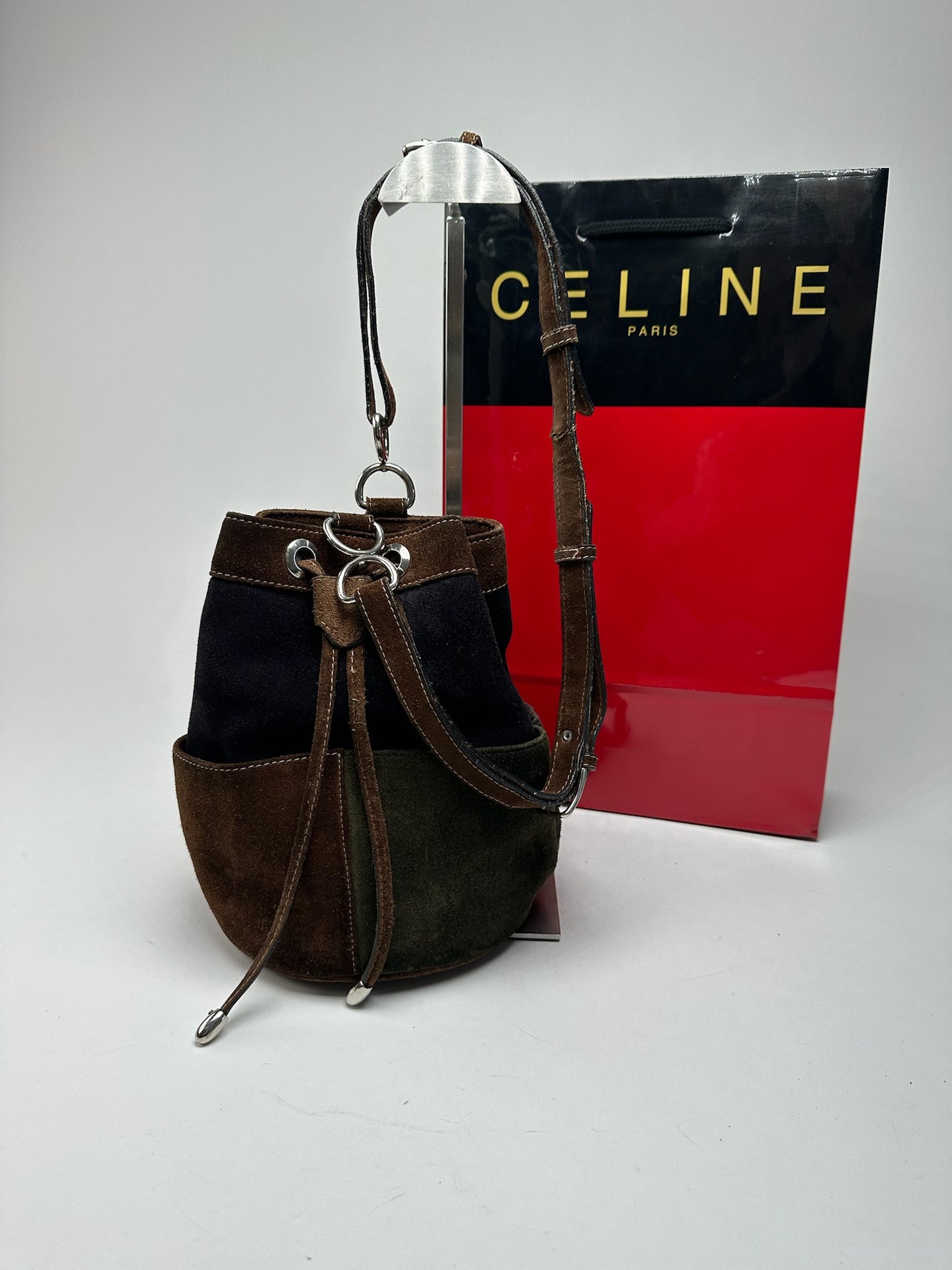 Vintage Celine Paris Sac Seau Bag black brown