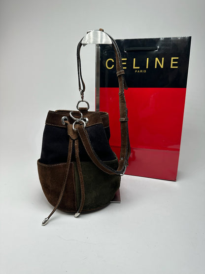 Vintage Celine Paris Sac Seau Bag black brown