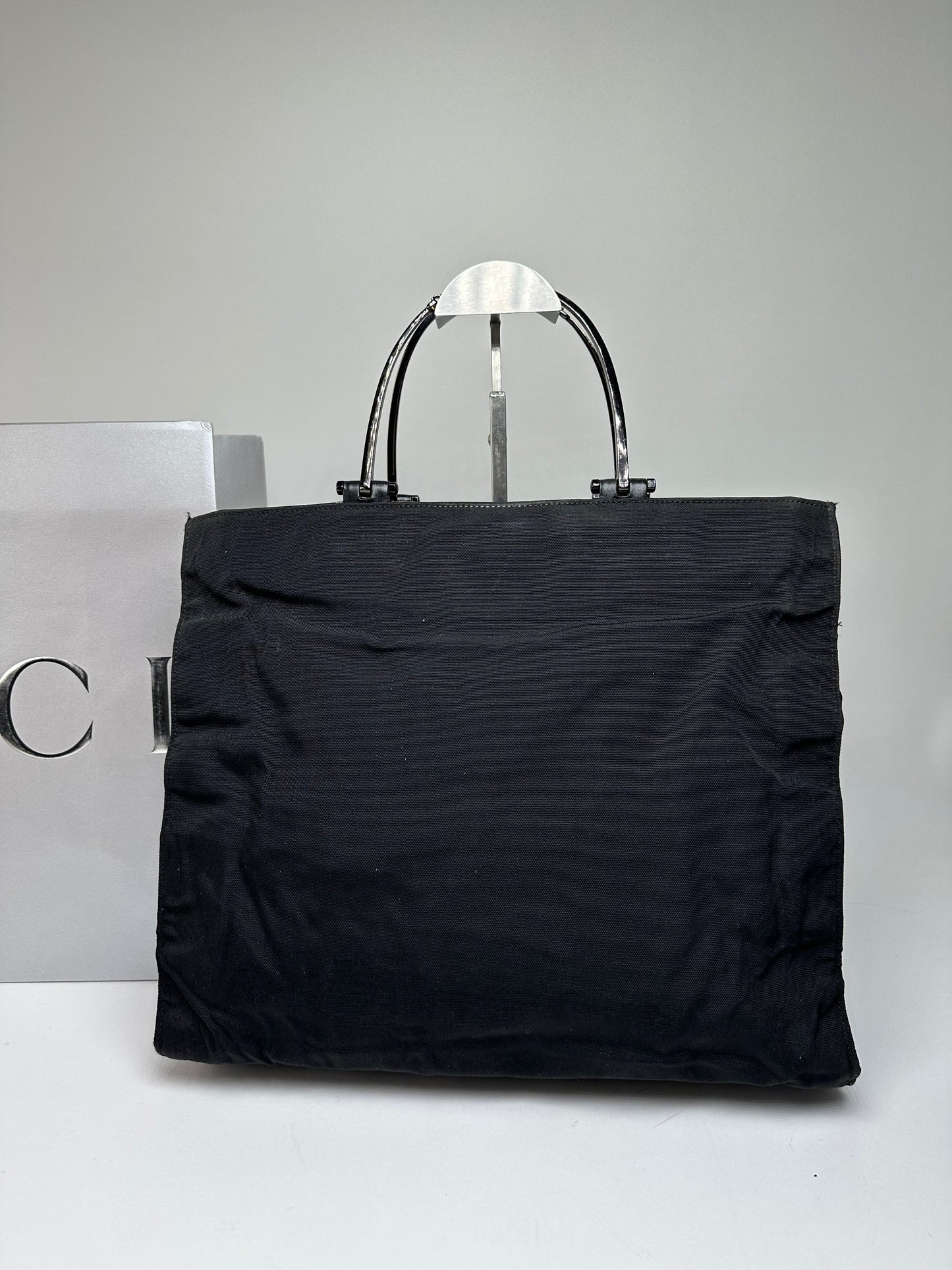 Vintage Gucci Nylon Canvas Tote Bag Black