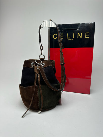 Vintage Celine Paris Sac Seau Bag black brown