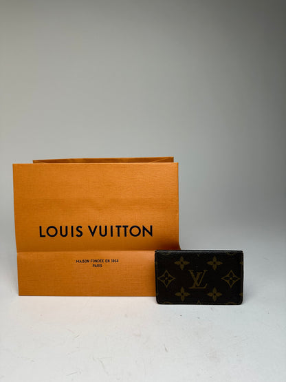 Vintage Louis Vuitton Leather Monogram Card Holder Brown