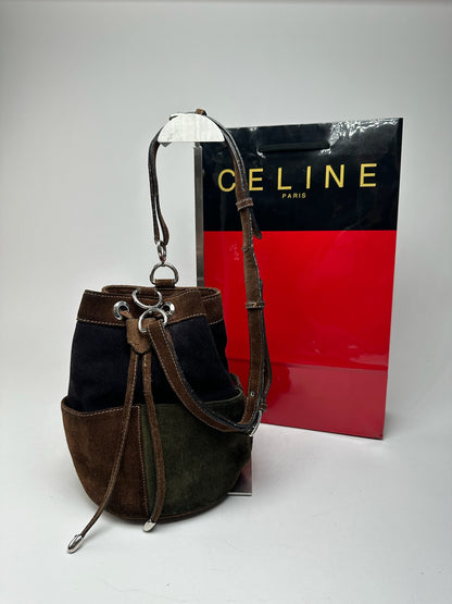 Vintage Celine Paris Sac Seau Bag black brown