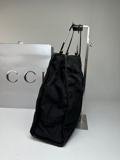 Vintage Gucci Nylon Canvas Tote Bag Black