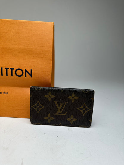 Vintage Louis Vuitton Leather Monogram Card Holder Brown