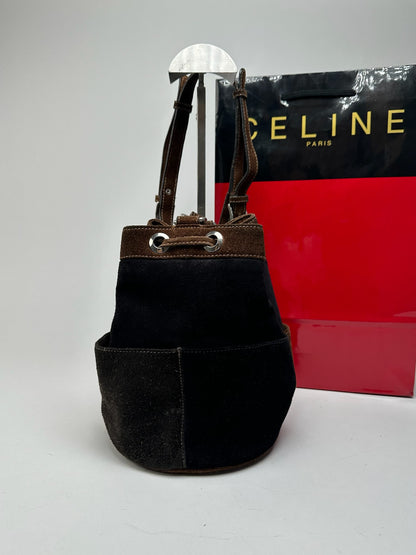 Vintage Celine Paris Sac Seau Bag black brown
