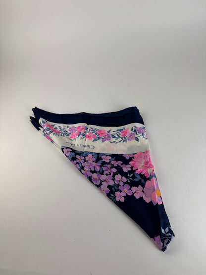 Vintage Dior Silk Scarf PurpleNavy