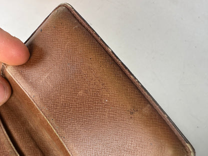 Vintage Louis Vuitton Leather Monogram Card Holder Brown