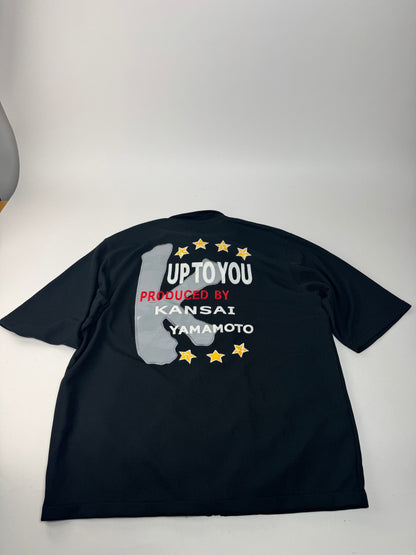 Vintage Kansai Yamamoto Short Sleeve Men's Jacket Black White XL