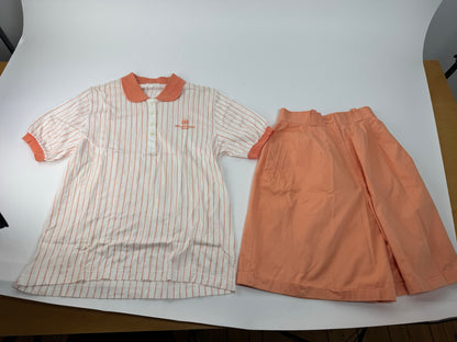 Vintage Balenciaga Twin Set Orange white L