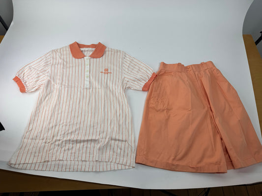 Vintage Balenciaga Twin Set Orange white L