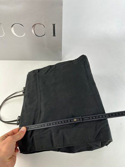 Vintage Gucci Nylon Canvas Tote Bag Black