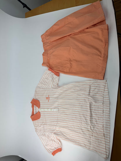 Vintage Balenciaga Twin Set Orange white L